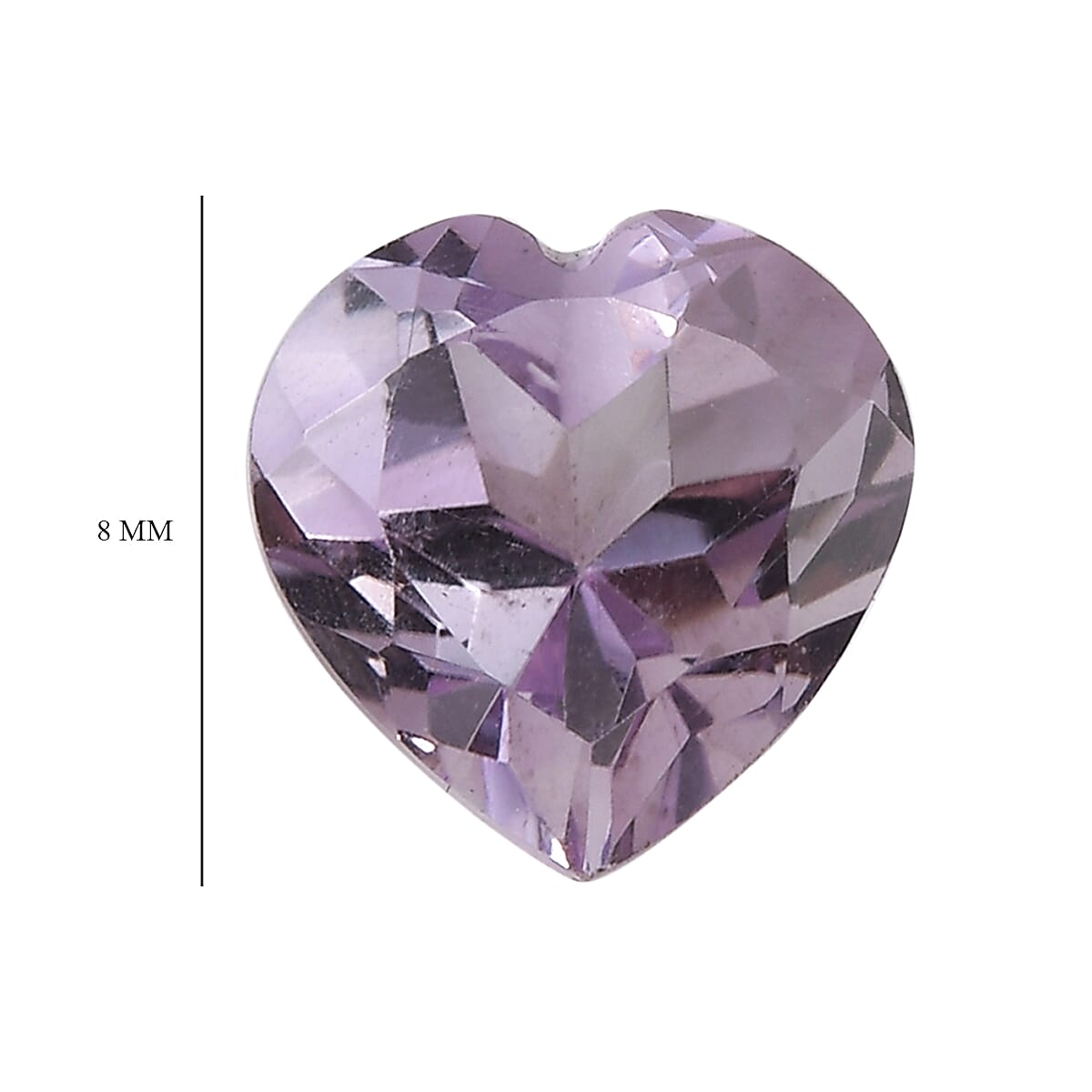 Rose De France Amethyst (Hrt 8mm) 1.40 ctw Loose Gemstone