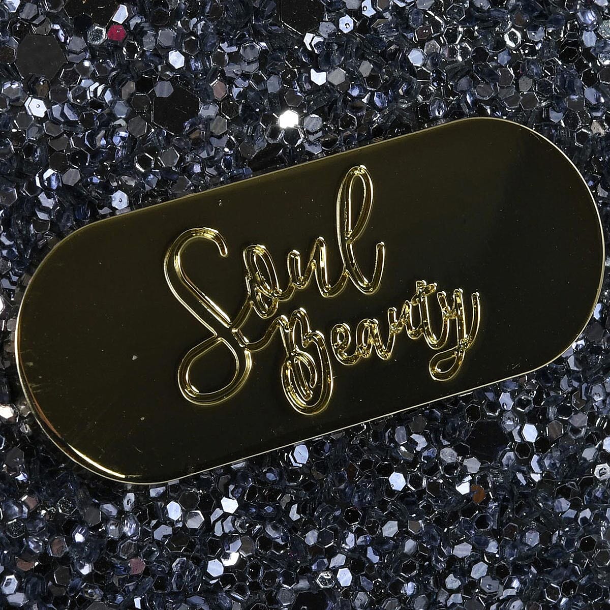 Soul Beauty Set of 3 Multi Color Glitter Cosmetic Bags with Gift Box image number 2