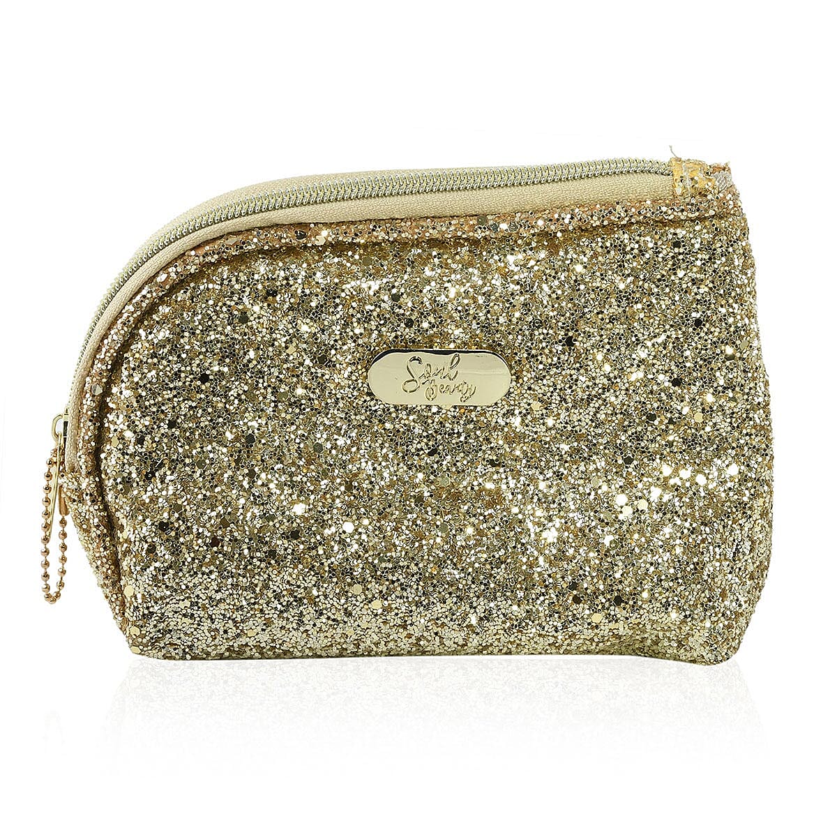 Soul Beauty Set of 3 Multi Color Glitter Cosmetic Bags with Gift Box image number 5