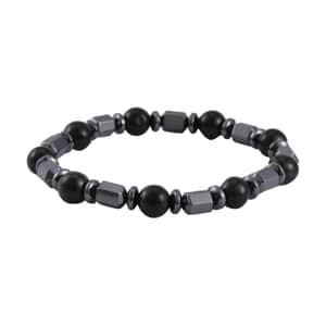 Shungite and Magnetic Hematite Stretch Bracelet 121.50 ctw