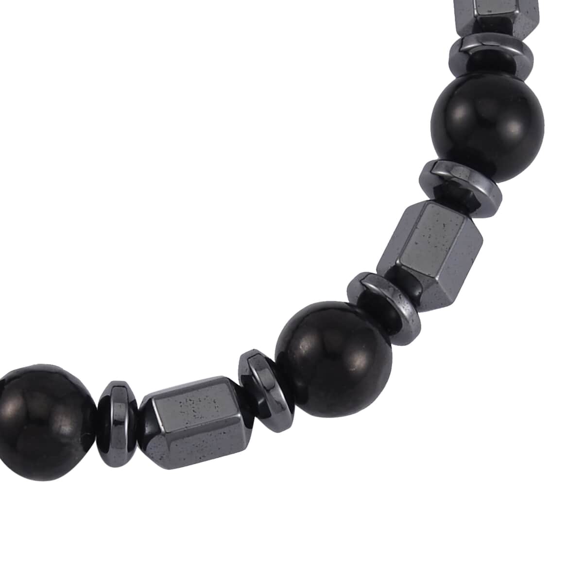 Shungite and Magnetic Hematite Stretch Bracelet 121.50 ctw image number 2