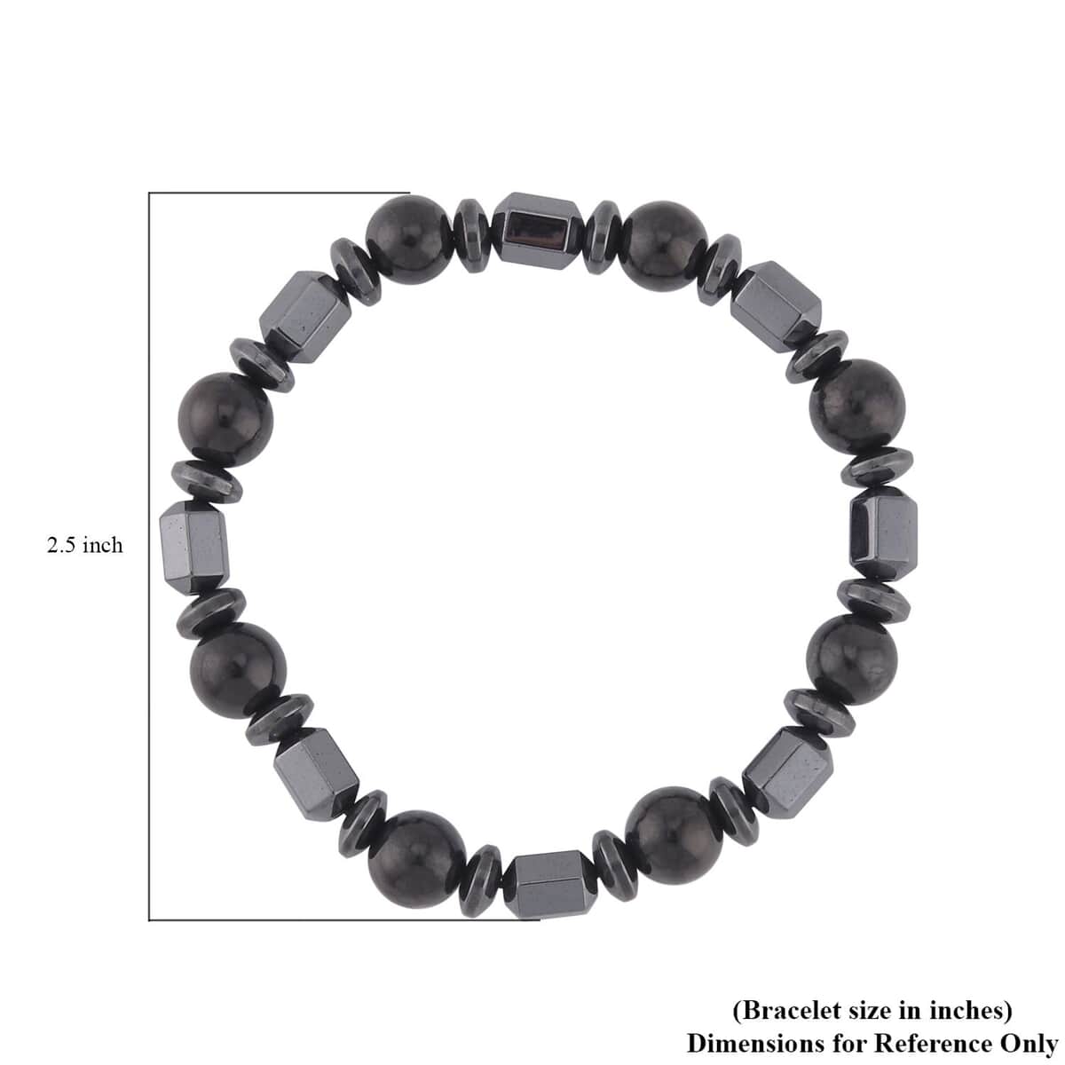 Shungite and Magnetic Hematite Stretch Bracelet 121.50 ctw image number 4