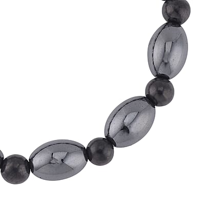 Shungite and Magnetic Hematite Stretch Bracelet 115.00 ctw