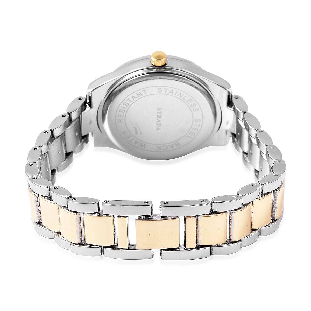 Strada Japanese Movement Watch with Goldtone & Silvertone Magnetic Strap and Stainless Steel Back image number 5
