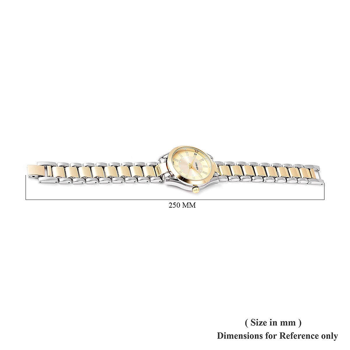 Strada Japanese Movement Watch with Goldtone & Silvertone Magnetic Strap and Stainless Steel Back