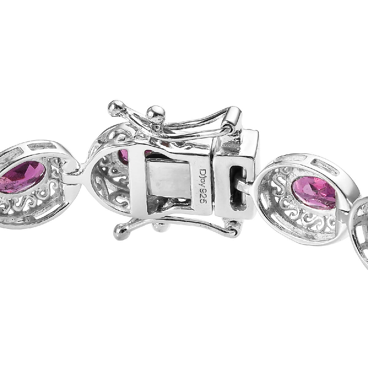 8.96 ctw Orissa Rhodolite Garnet Bracelet in Platinum Over Sterling Silver (6.50 In)
