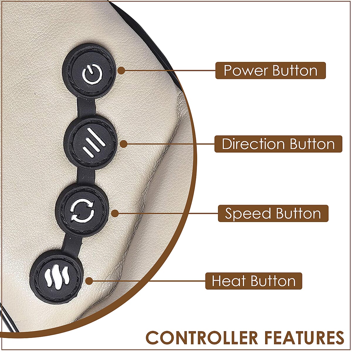 Homesmart Beige Shiatsu Neck and Shoulder Massager with Heating and Speeding Adjustment image number 2