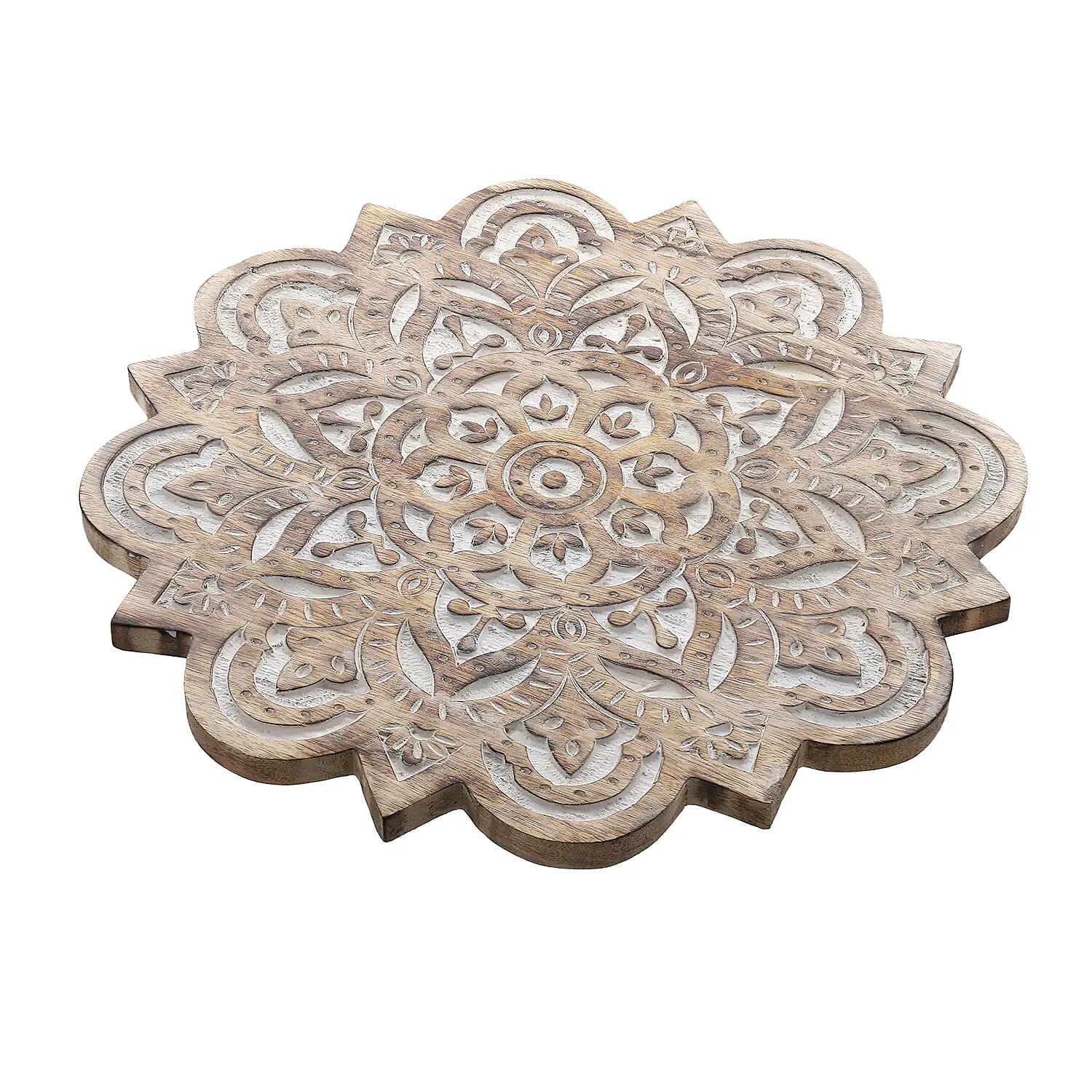 Nakkashi Handmade and Hand Carved Wooden Rotating Tray