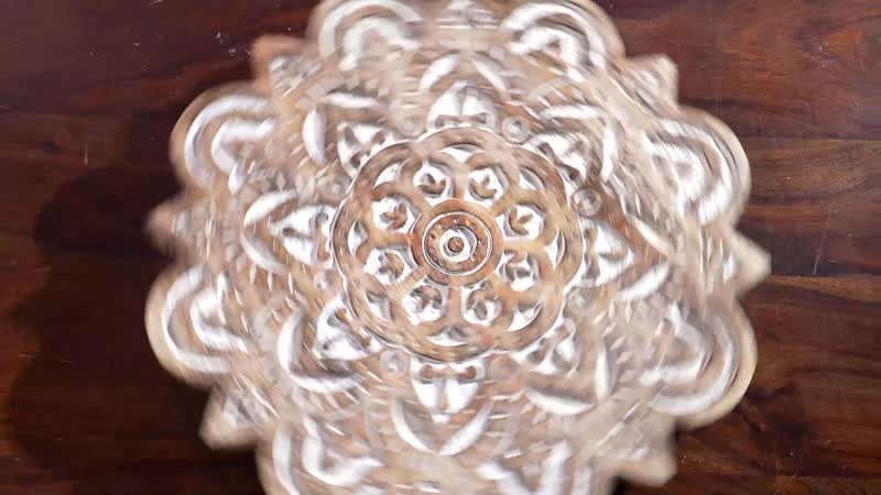 Nakkashi Handmade and Hand Carved Wooden Rotating Tray