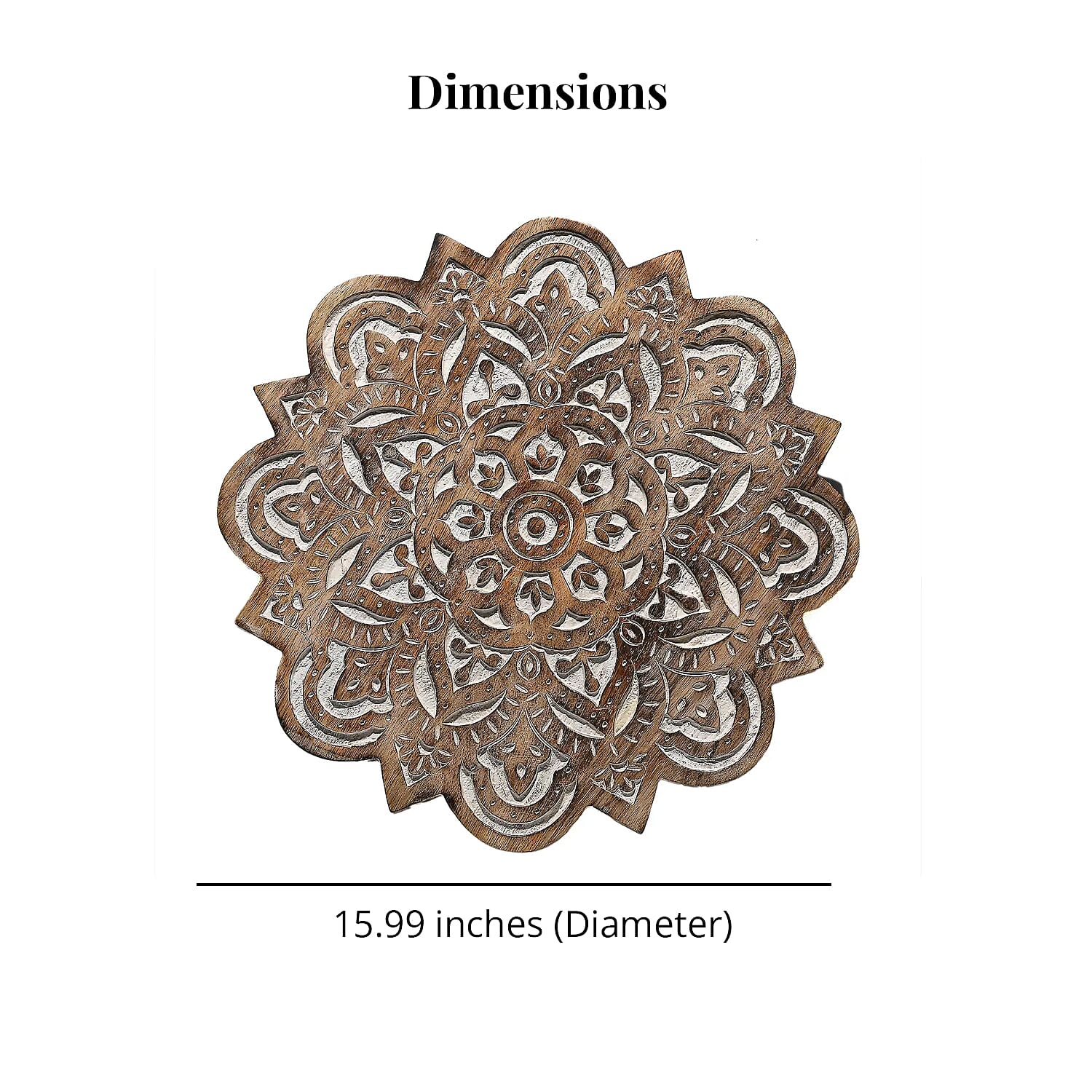Nakkashi Handmade and Hand Carved Wooden Rotating Tray