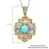 3.15 ctw Ethiopian Welo Opal and Tanzanite Pendant Necklace 20 Inch in Vermeil Yellow Gold and Platinum Over Sterling Silver image number 6