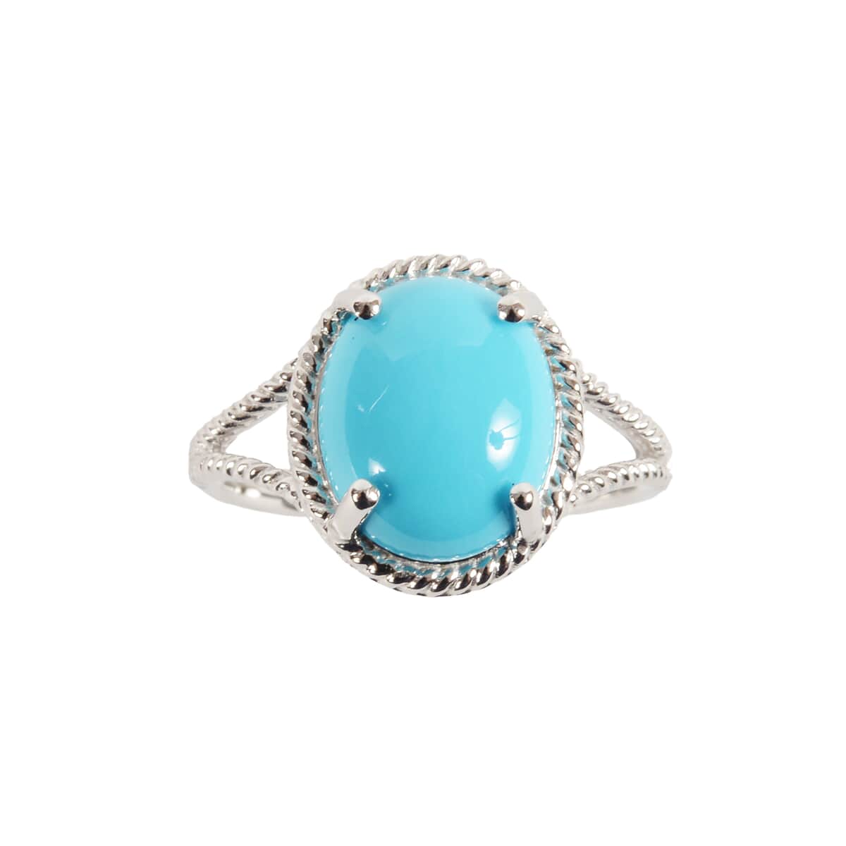 ILIANA 18K White Gold AAA American Natural Sleeping Beauty Turquoise Ring (Size 6.0) 3.30 Grams 2.90 ctw image number 2