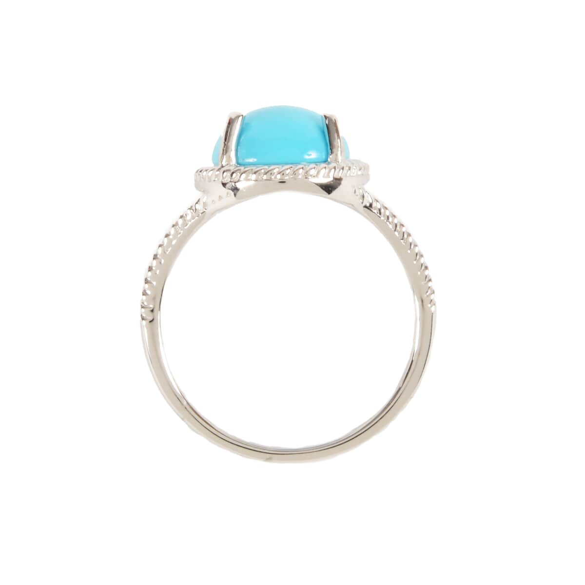 ILIANA 18K White Gold AAA American Natural Sleeping Beauty Turquoise Ring (Size 6.0) 3.30 Grams 2.90 ctw image number 3