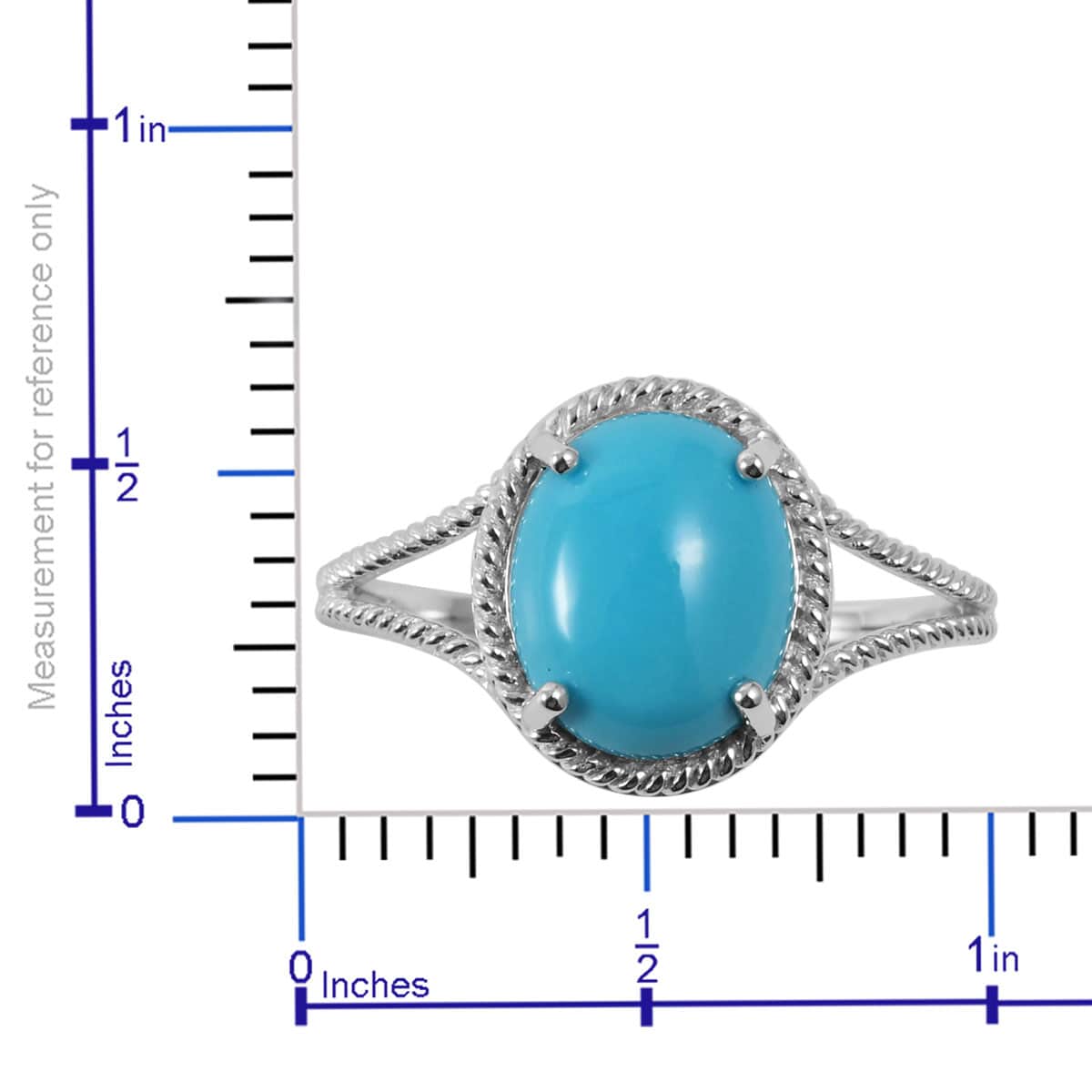 ILIANA 18K White Gold AAA American Natural Sleeping Beauty Turquoise Ring (Size 6.0) 3.30 Grams 2.90 ctw image number 4