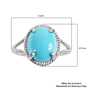 Iliana 18K White Gold AAA Sleeping Beauty Turquoise Ring (Size 6.0) 2.90 ctw