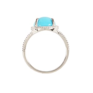 Iliana 18K White Gold AAA Sleeping Beauty Turquoise Ring (Size 7.0) 2.90 ctw