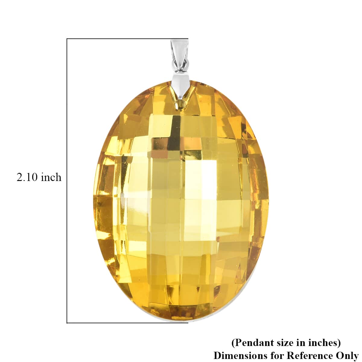 Simulated Yellow Sapphire Pendant in Rhodium Over Sterling Silver image number 4