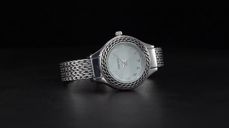 Strada Japanese Movement Cuff Watch in Black Oxidized Silvertone with Stainless Steel Back (26.67-33.27mm)