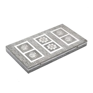Handcrafted Oxidized Rose Embossed Jewelry Box with Scratch Protection Interior