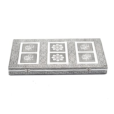 Handcrafted Oxidized Rose Embossed Jewelry Box with Scratch Protection Interior