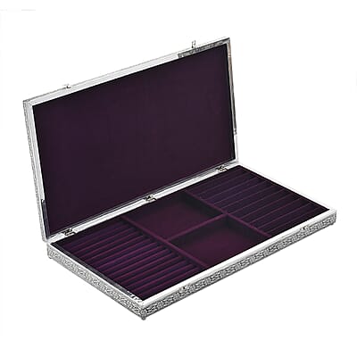Handcrafted Oxidized Rose Embossed Jewelry Box with Scratch Protection Interior
