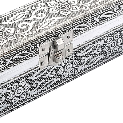 Handcrafted Oxidized Rose Embossed Jewelry Box with Scratch Protection Interior