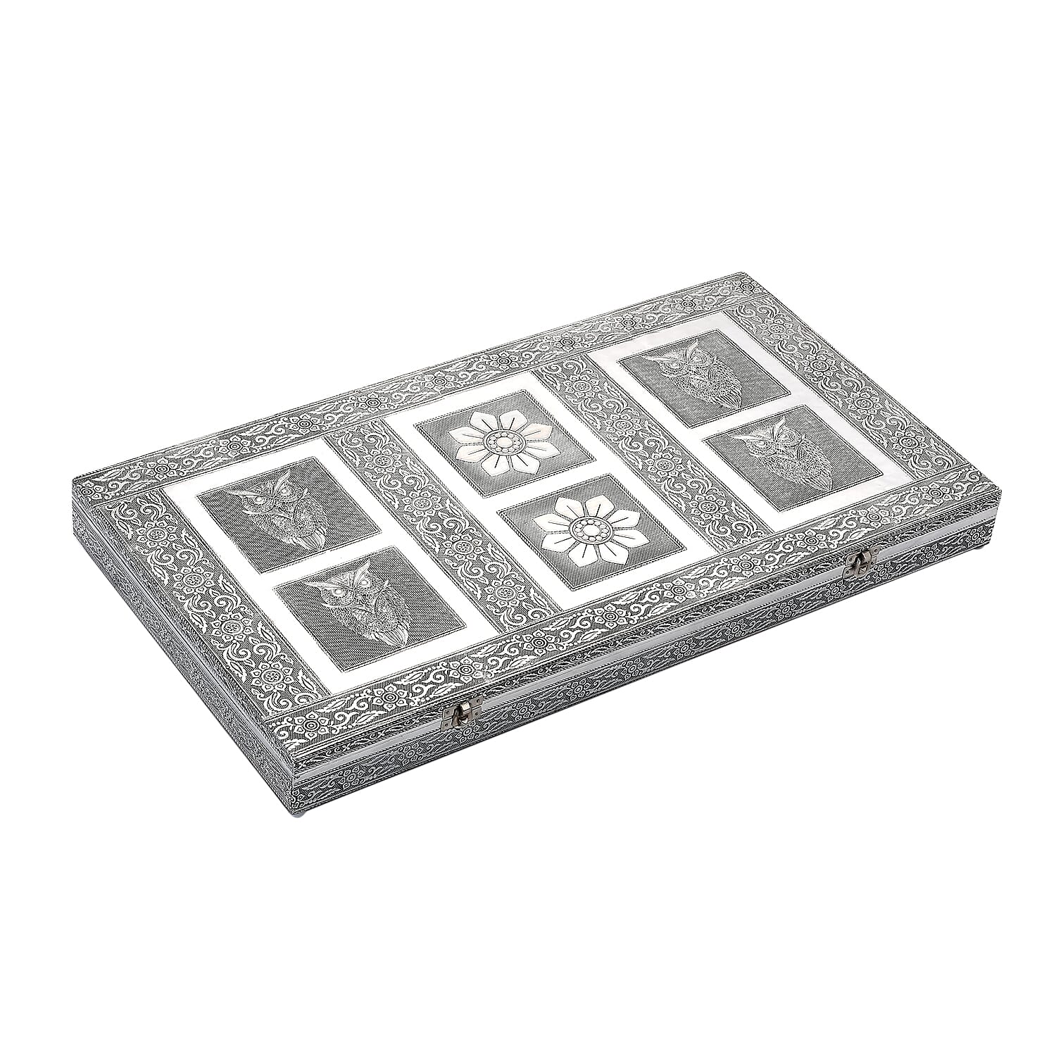 Hand Crafted Oxidized Owl Embossed Jewelry Box with Scratch Protection Interior