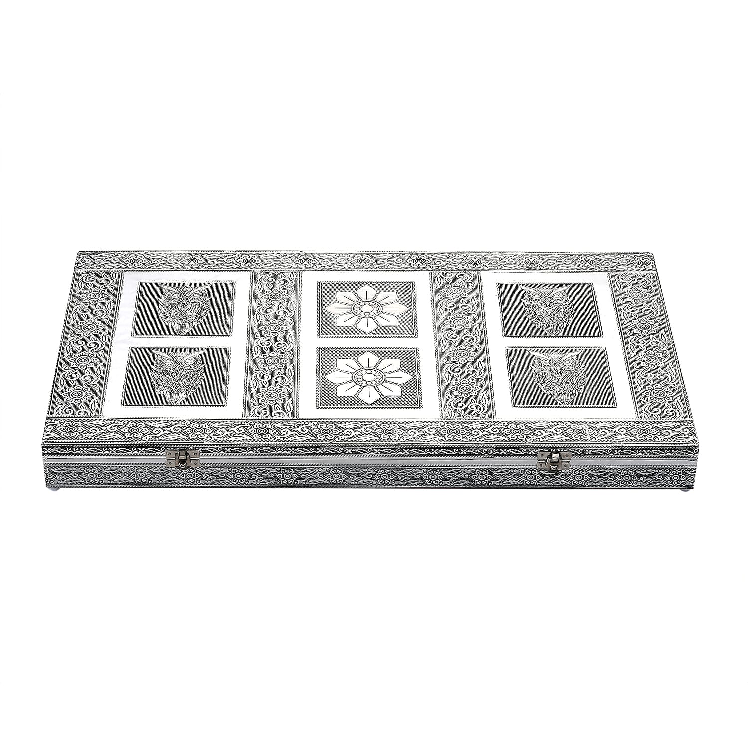 Hand Crafted Oxidized Owl Embossed Jewelry Box with Scratch Protection Interior