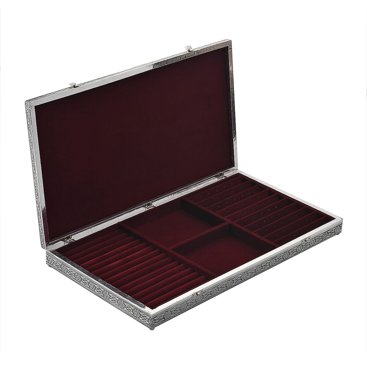 Largest Ever Hand Crafted Oxidized Owl Embossed Jewelry Box with Scratch Protection Interior image number 3