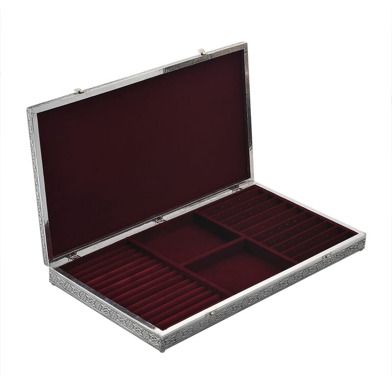 Hand Crafted Oxidized Owl Embossed Jewelry Box with Scratch Protection Interior