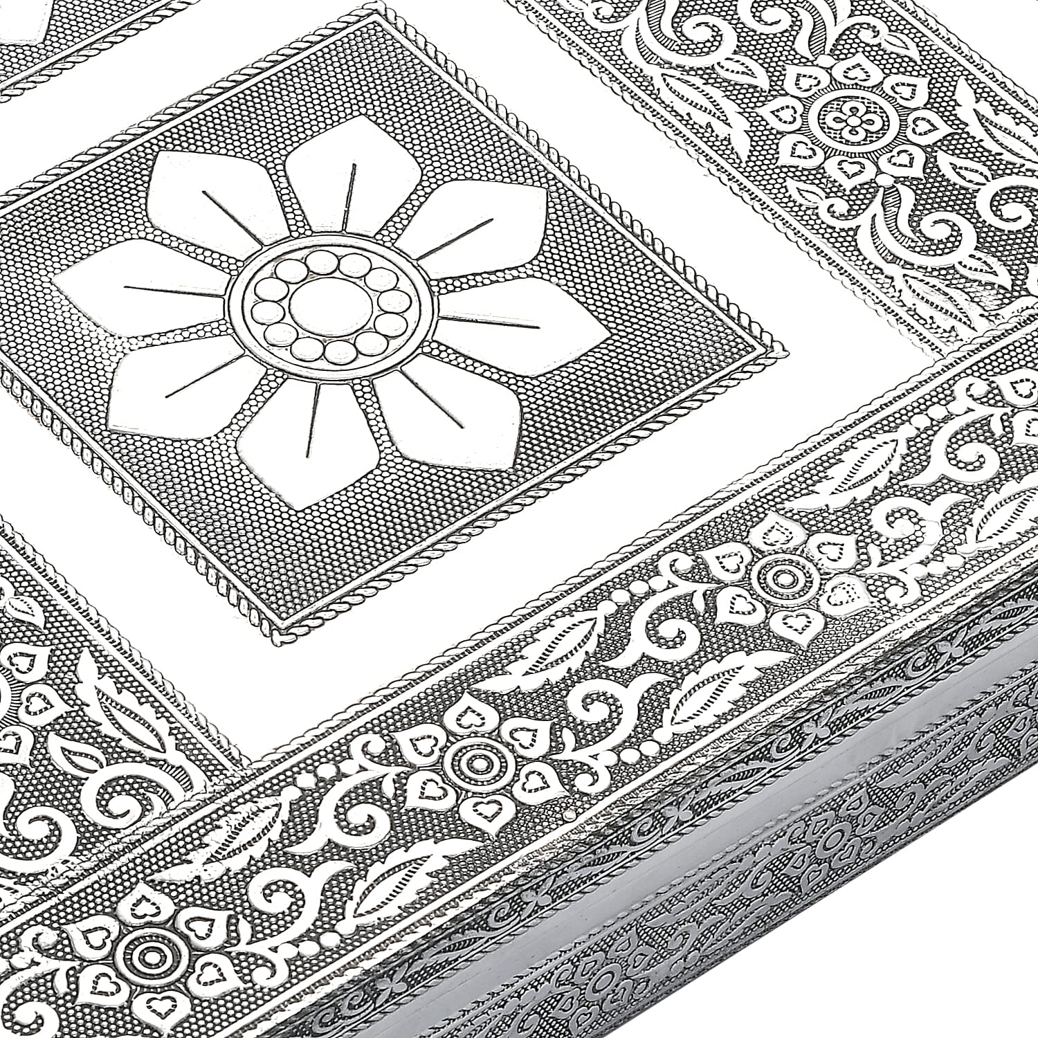 Hand Crafted Oxidized Owl Embossed Jewelry Box with Scratch Protection Interior