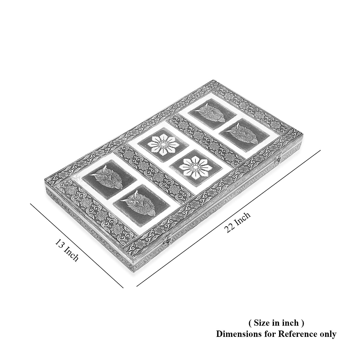 Largest Ever Hand Crafted Oxidized Owl Embossed Jewelry Box with Scratch Protection Interior image number 7