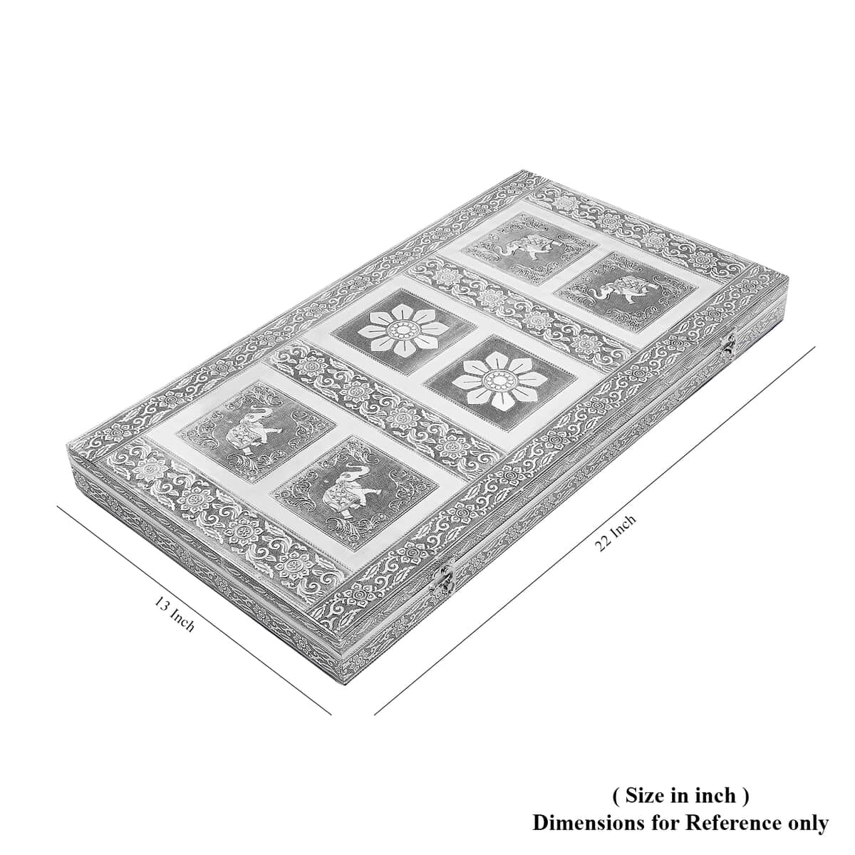 Largest Ever Hand Crafted Oxidized Elephant Embossed Jewelry Box with Scratch Protection Interior image number 7