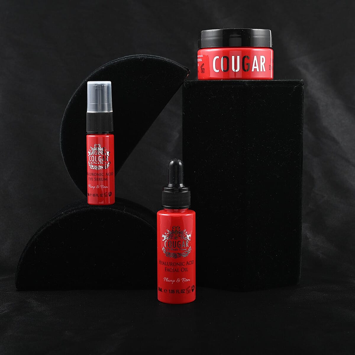 COUGAR by Paula Dunne Hyaluronic Acid Day & Night Cream (50 mL), Eye Serum (0.5 fl oz), Facial Oil (1.05 fl oz) image number 1