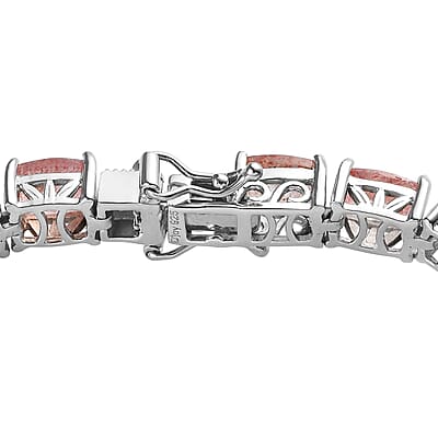 D'Joy Tanzanian Natronite 17.90 ctw Tennis Bracelet in Platinum Over Sterling Silver (6.50 In)