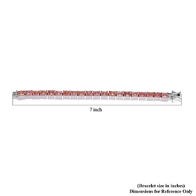 D'Joy Tanzanian Natronite 17.90 ctw Tennis Bracelet in Platinum Over Sterling Silver (6.50 In)