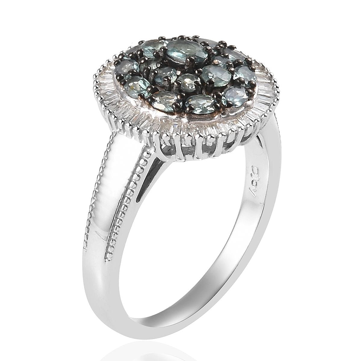 2 ctw Premium Narsipatnam Alexandrite and Diamond Ring in Platinum Over Sterling Silver (Size 9.0) image number 3