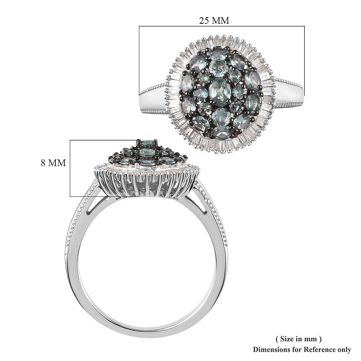 2 ctw Premium Narsipatnam Alexandrite and Diamond Ring in Platinum Over Sterling Silver (Size 9.0) image number 5