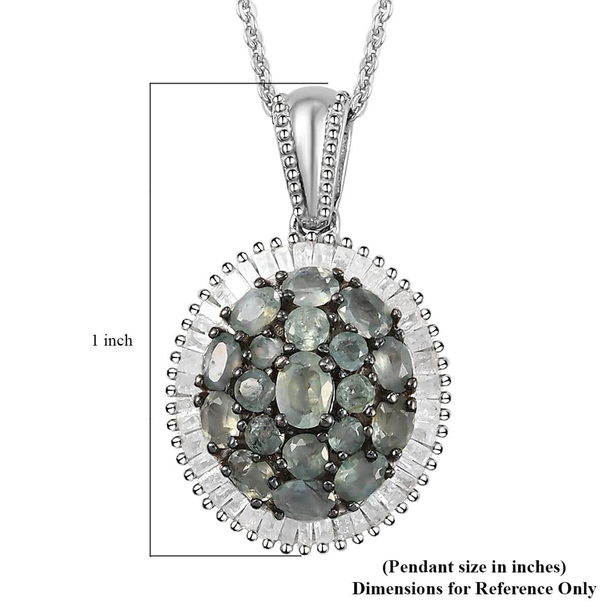 Premium Narsipatnam Alexandrite and Diamond Pendant Necklace 20 Inches in Rhodium and Platinum Over Sterling Silver 1.70 ctw image number 6