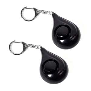Value Buy Set of 2 Personal Safety Black Alarm Keychains (3xLR44 Batteries Included)