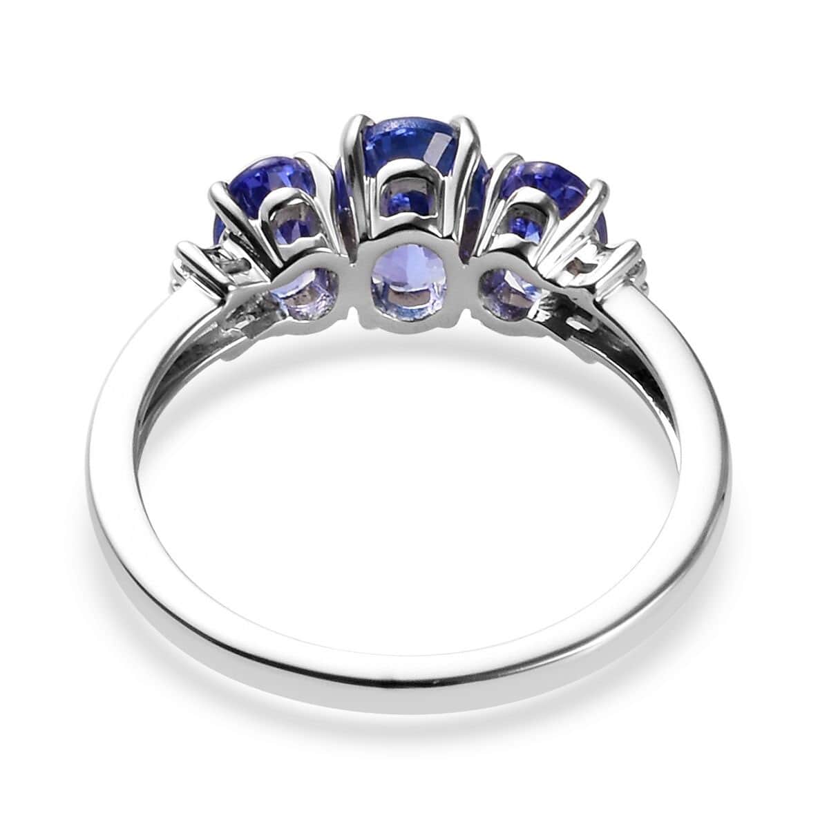 2.10 ctw AAA Tanzanite and Diamond G-H I3 Accent Ring in 14K White Gold 2.25 Grams (Size 8) image number 4