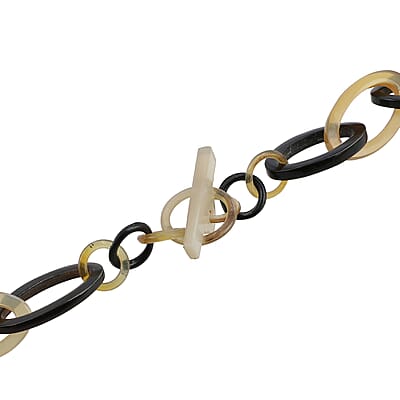 Natural Brown & Black Genuine Buffalo Horn Necklace 20 Inches