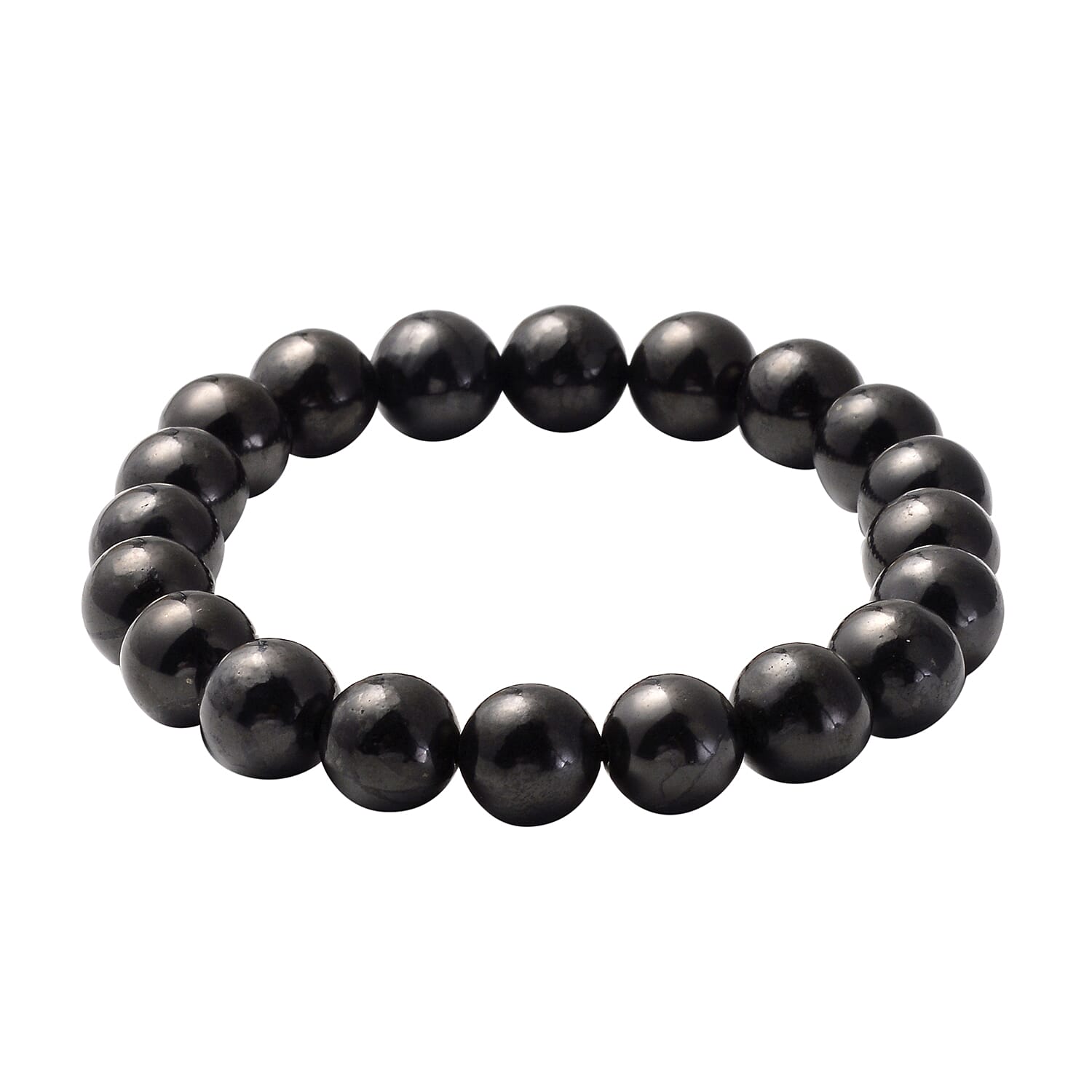 Shungite 128.00 ctw Beaded Stretch Bracelet (6.5-7In)
