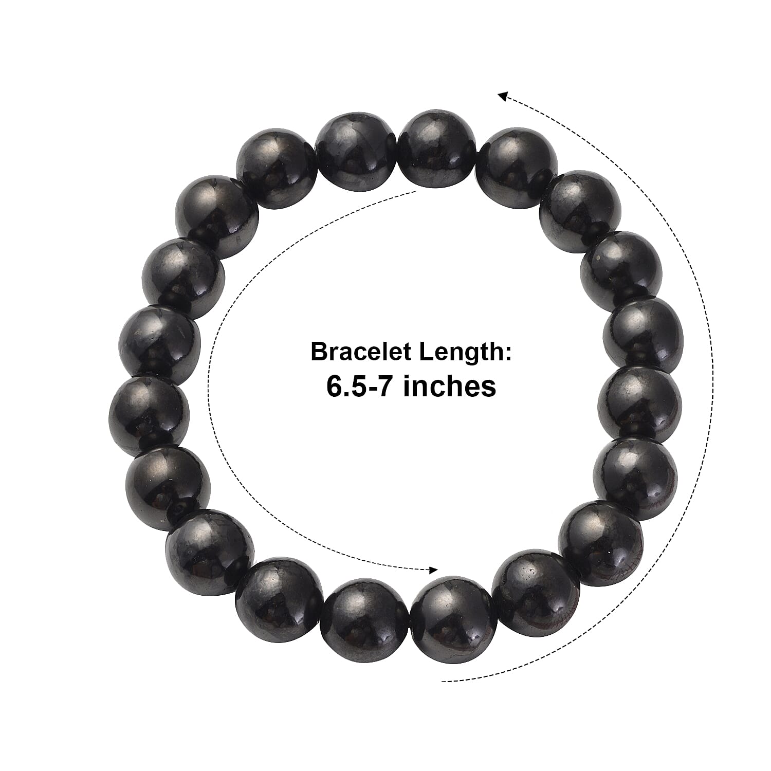 Shungite 128.00 ctw Beaded Stretch Bracelet (6.5-7In)