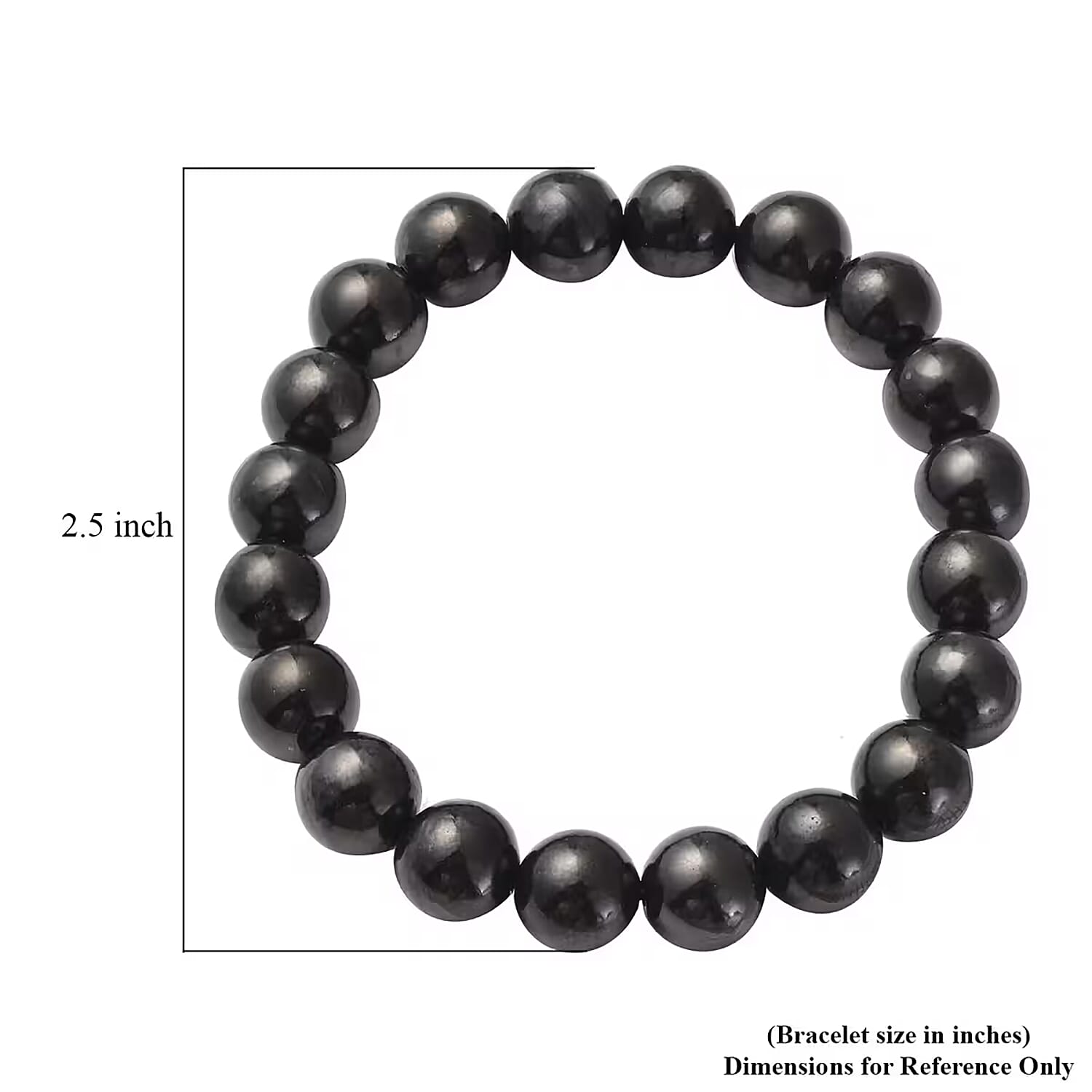 Shungite Beaded Stretch Bracelet 128.00 ctw