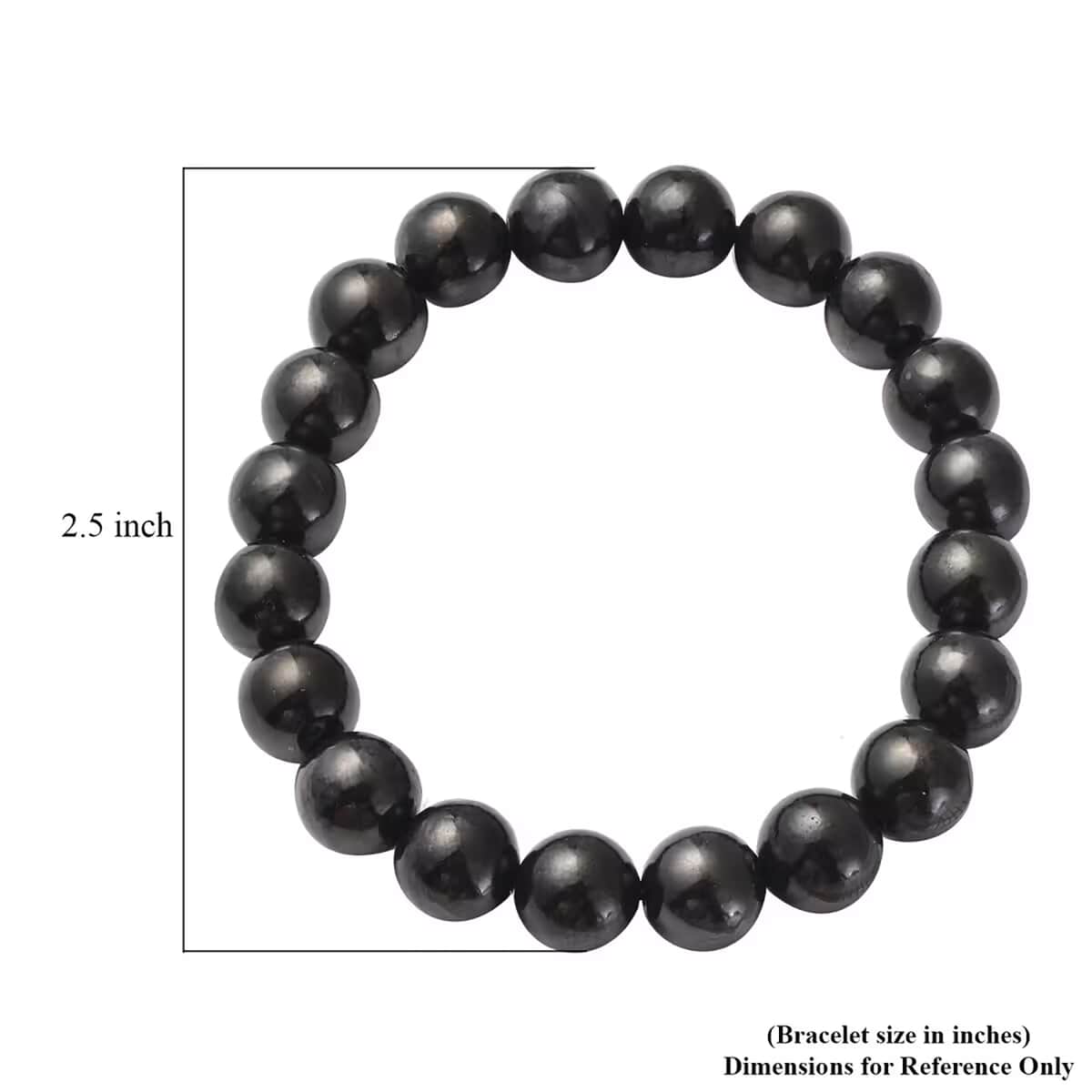 Shungite 10-11 mm Beaded Stretch Bracelet 128.00 ctw image number 6