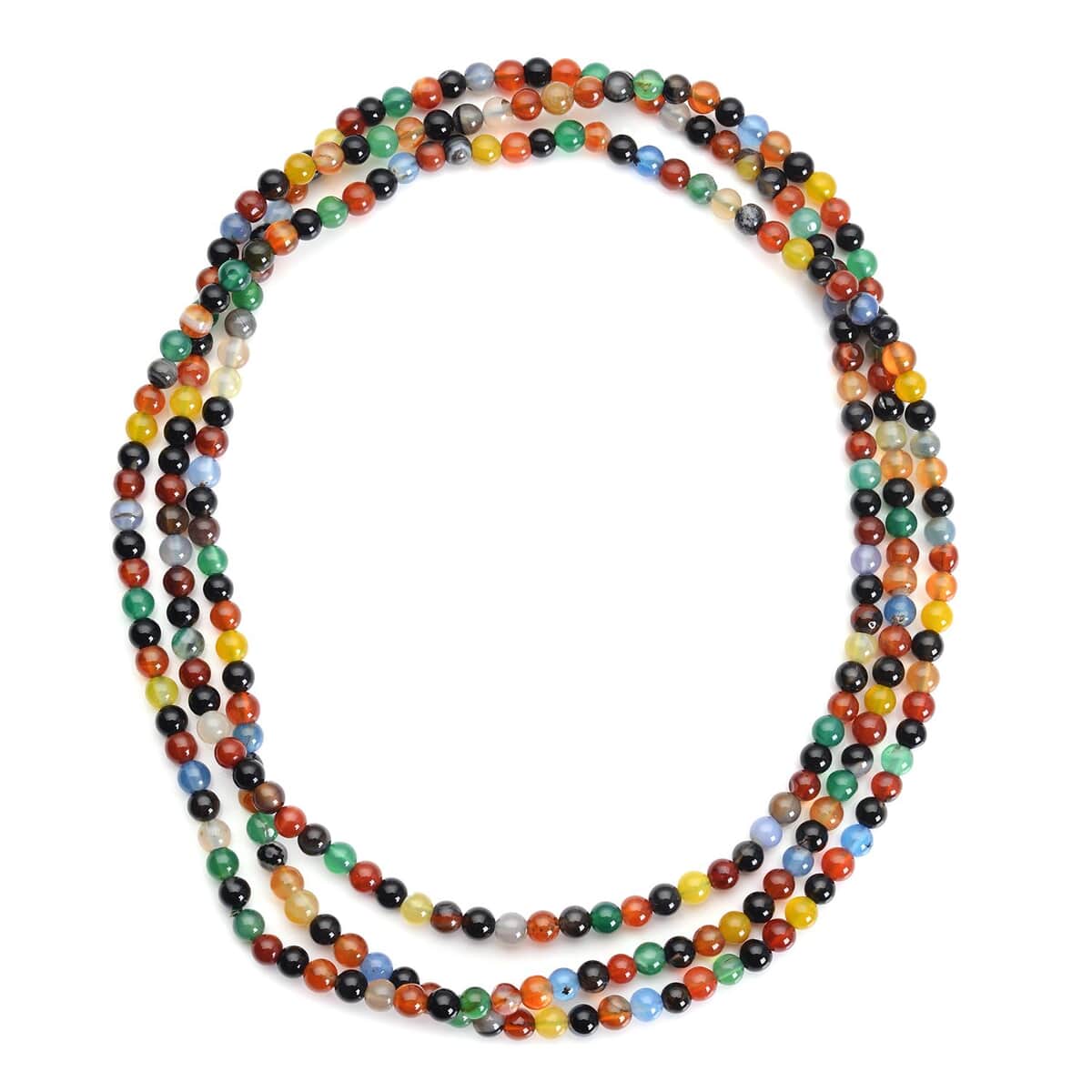 Enhanced Multi Agate Beaded Endless Necklace 60 Inches 415.00 ctw image number 0