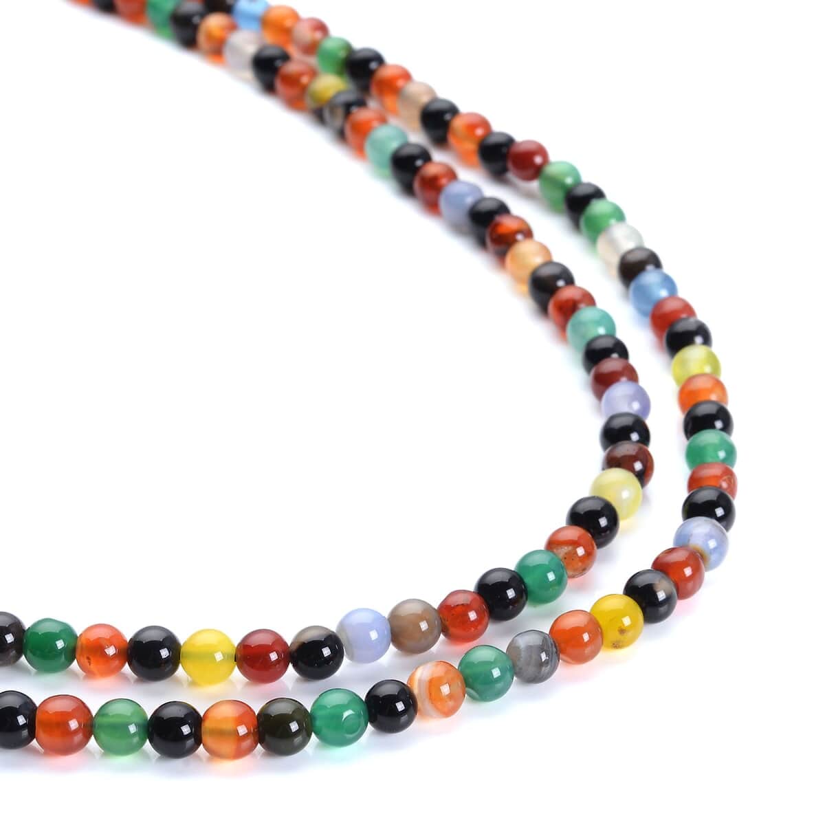 Enhanced Multi Agate Beaded Endless Necklace 60 Inches 415.00 ctw image number 2