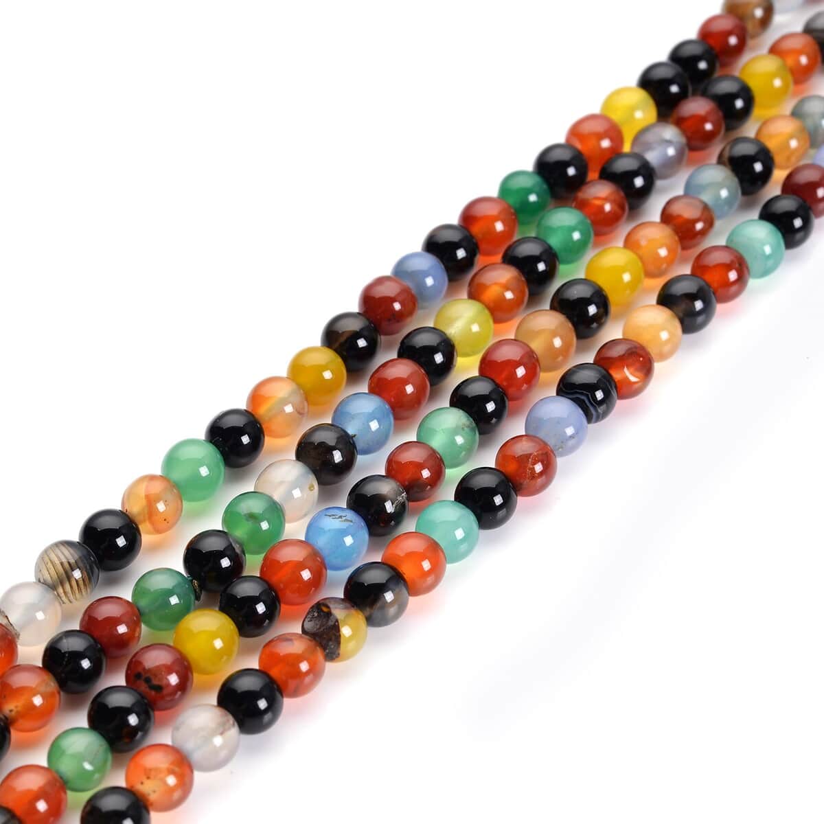 Enhanced Multi Agate Beaded Endless Necklace 60 Inches 415.00 ctw image number 3