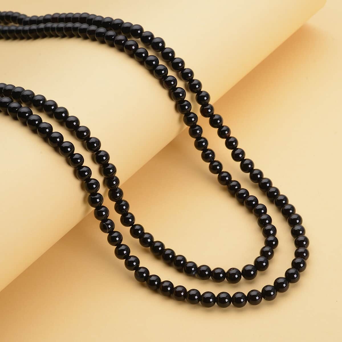 Enhanced Black Agate Beaded Endless Necklace 60 Inches 410.00 ctw image number 1
